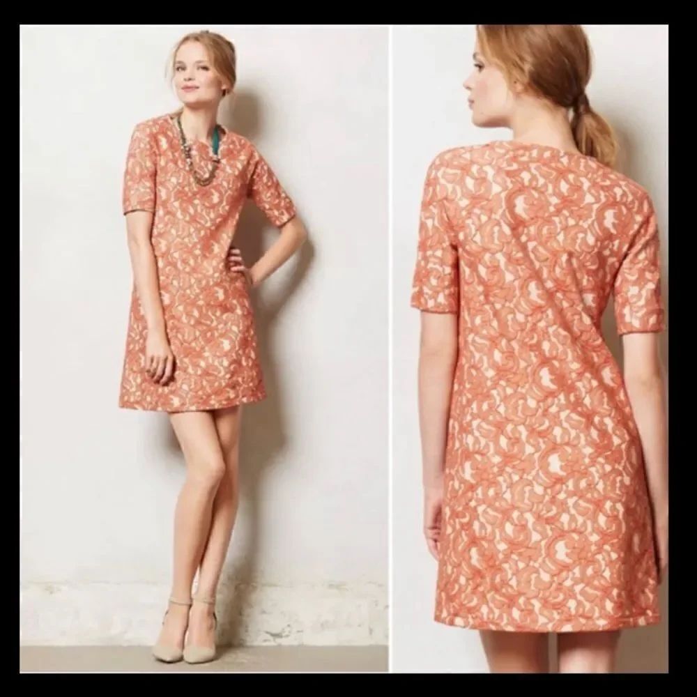 Anthropologie Paul and Joe Sister Peach Lace Bellini Dress NWT